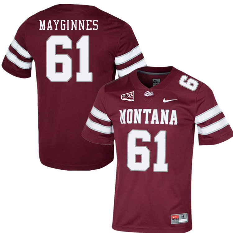 Montana Grizzlies #61 Hunter Mayginnes College Football Jerseys Stitched Sale-Maroon